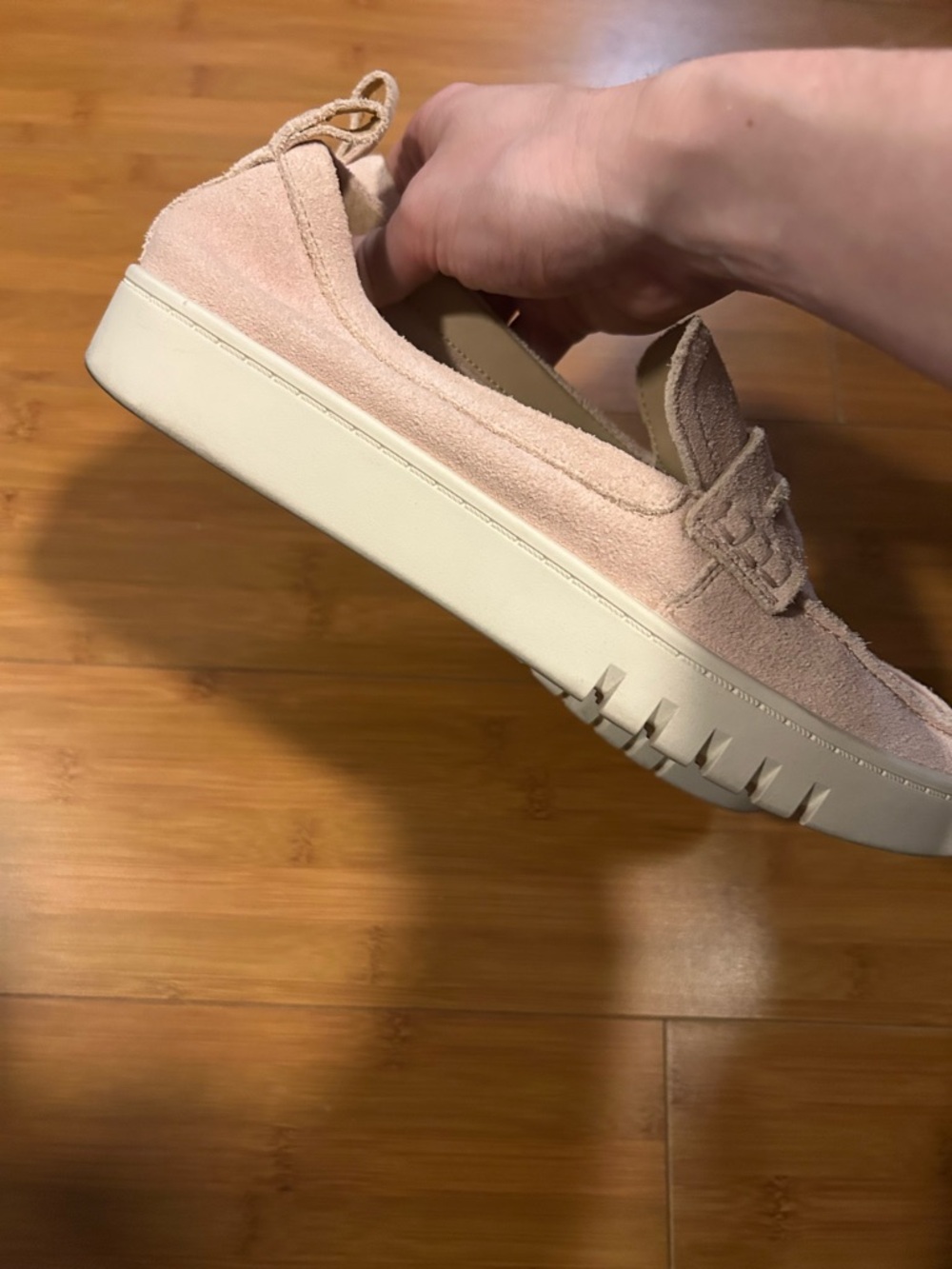 Vionic Pale Pink Suede Penny Loafers - Picture 4 of 6